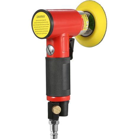 Mini ponceuse pneumatique avec disques de ponçage de 1/2/3 pouce, ponceuse orbitale aléatoire, ponceuse et polisseuse pneumatiques avec 15 papiers abrasifs pour l'esthétique automobile, le ponçage du (1/2)