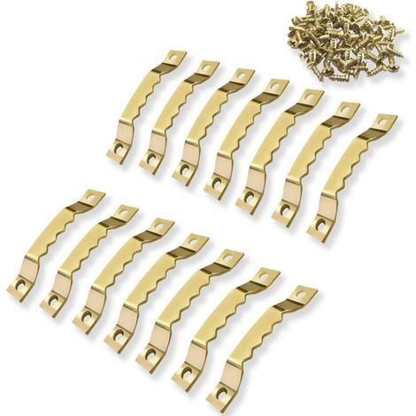 Ce kit comprend 100 + 200 vis. Crochets photo robustes et durables en métal plaqué or – parfaits pour suspendre cadres photo, photos ou canettes. (1/4)