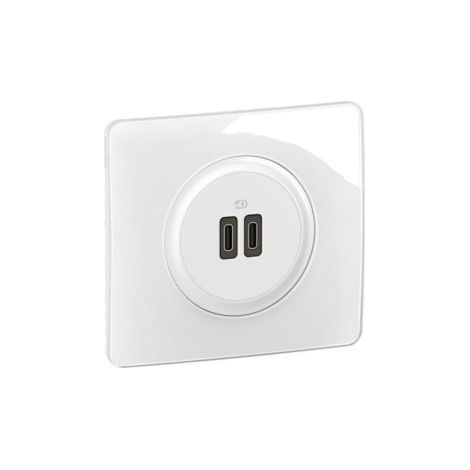 Legrand - Cu00e9liane 2024 - Double prise chargeur USB - Type C - Blanc - COMPLET - Ru00e9f : 080251 + CM0154 + CB0154 + CP0001 (1/4)