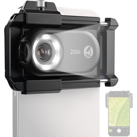 Microscope portable pour téléphone portable à dégagement rapide, grossissement élevé, lentilles polarisées CPL, 12 LED, 12 modes d'éclairage réglables, 6 LED 395 nm (1/5)