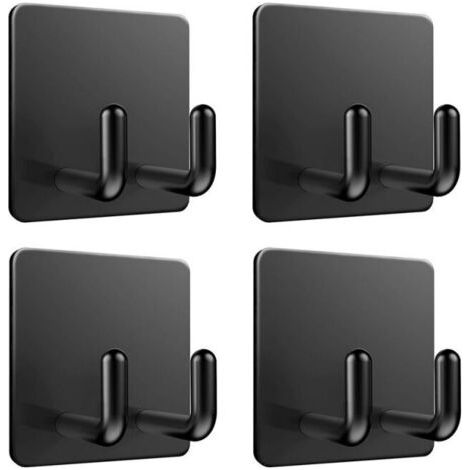 Stück schwarze selbstklebende Wandhaken, Edelstahl-Klebehaken, Küchenhandtuchhalter ohne Bohren, Badhaken für Badezimmer, Wohnzimmer, Schlafzimmer und Küche MUMU