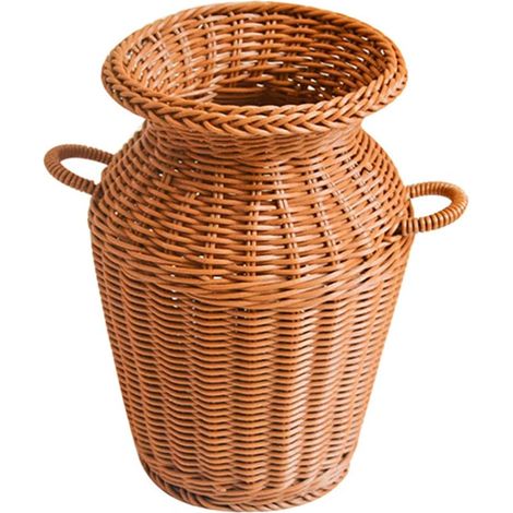 Vase En Osier - Panier À Fleurs Tressé En Rotin - Support Floral Long Et Rustique Pour Décoration Intérieure Et Mariages - 1 Pièce (1/5)