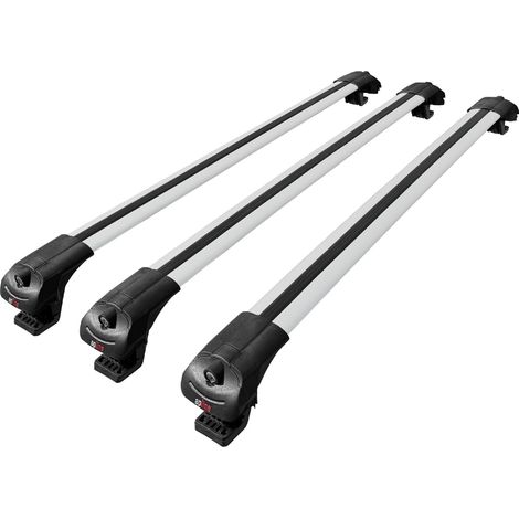 Compatible avec Nissan Pathfinder 3 (R51) 2004-2012 ACE-1 Modèle Barres de Toit Railing Porte-Bagages de Voiture Aluminium Gris 3 Barres (1/5)