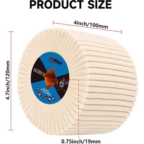 Woll Rouleau abrasif pour machine satinée, manchons abrasifs pour surface en métal ou non métal, polissage fin, 120 x 100 mm