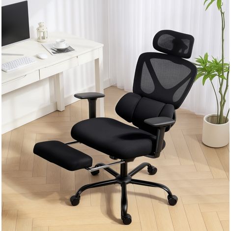 Ergonomischer Mesh-Bürostuhl, 135° neigbar, höhenverstellbar, schwarz HAVRYA (1/3)