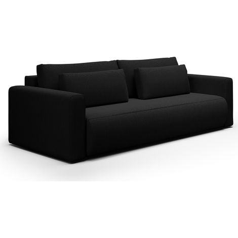 3-Sitzer-Sofabett mit Truhe Evy Schwarz