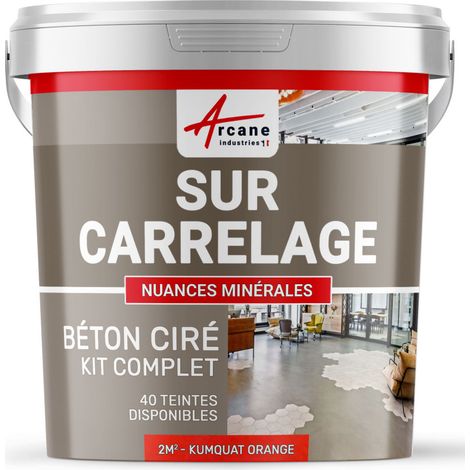 KIT KUNSTHARZBETON FÜR FLIESEN - Kumquat-Orange - 2 m²-Kit (2 Schichten)