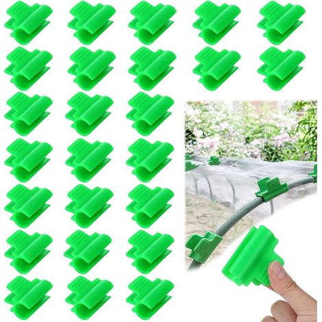 50 Pièces Clips pour Serre de Jardin, 16mm Antidérapant Pinces de Serre, Vert Plastique Pinces à Effet de Serre (1/5)