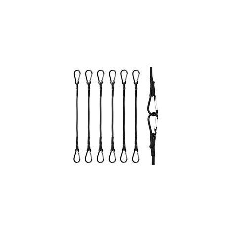 Tendeurs Elastique avec Mousqueton, 6 Pcs Robuste Tendeur Elastique,Tendeurs Elastique avec Crochets pour Camping, Bâches, Tente, Bagages, Voitur et Motos (1/5)