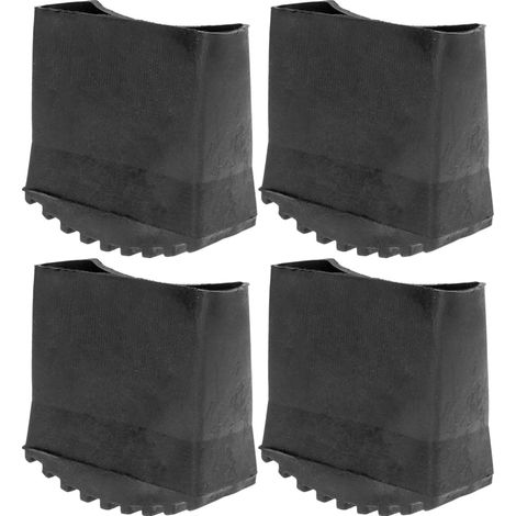 Protection pour Pied D'échelle en Caoutchouc Noir 4pcs Antidérapante pour Stabilité Vibrations Adaptée aux Travaux en Extérieur