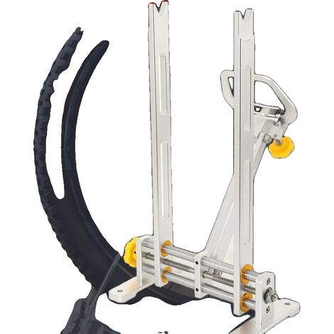 Cavalletto raddrizzatore per ruote di bicicletta, in lega di alluminio, regolabile da 10 a 29 pollici, compatibile con ruote da 46 a 195 mm, design compatto 26,5 x 14,5 x 46 cm, peso lordo 3,15 kg (1/5)