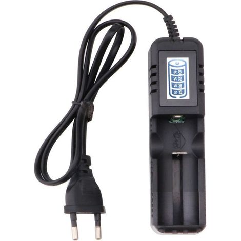 Chargeur de Batterie Rechargeable Universel à Chargement 1 Slot Chargeur de Batterie au Lithium pour 26650 18650 ABS (1/5)