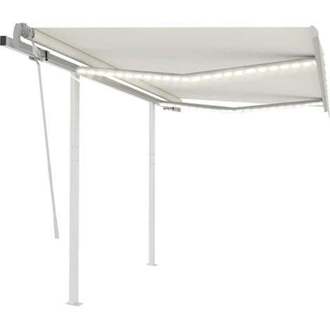 Markise Manuell Einziehbar mit LED 3x2,5 m Creme (1/5)