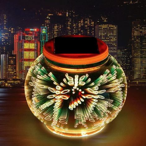 Lampe Solaire En Verre - Lampe De Table Sphérique Étanche - Lumière De Nuit Changeante De Couleur - Pour Jardin Extérieur Et Décoration Intérieure - 1 Pièce (1/5)