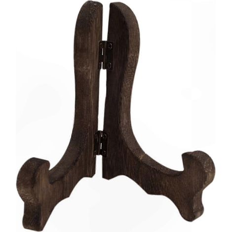 Présentoir chevalet pliable en bois fait main pour assiettes à gâteaux et thés - Décoration pour café (1/5)