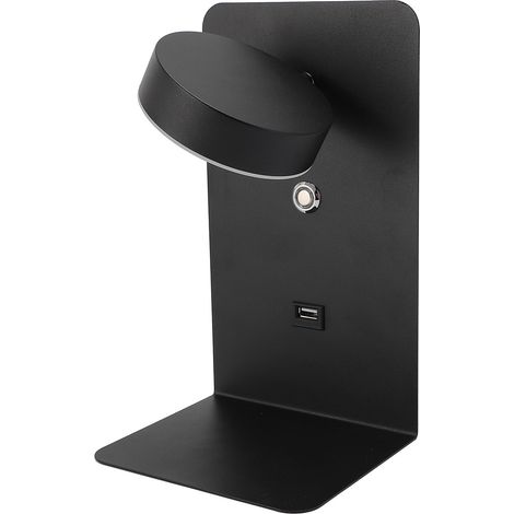 LED Applique murale à prise avec interrupteur et port USB de charge, lampe de lecture design orientable pour dortoir chambre chevet (1/5)