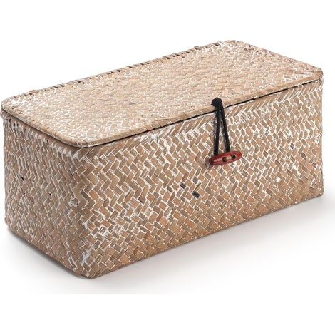 Aufbewahrungskorb aus natürlichem Seegras mit Deckel, 26 x 14 x 11 cm (1/5)