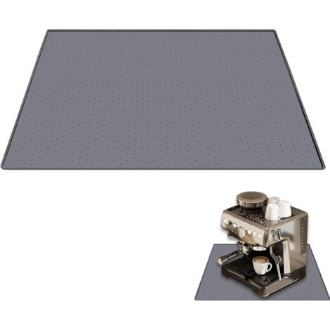 Tapis en silicone pour machine à café, 48 x 30 cm, surface granuleuse, compatible avec moulin à café, gris (1/5)