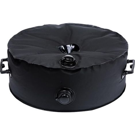 Base de parasol ronde et résistante remplie d'eau pour parasol de jardin et terrasse - Mât de 18 à 32 mm - Noir (40 L) (1/5)