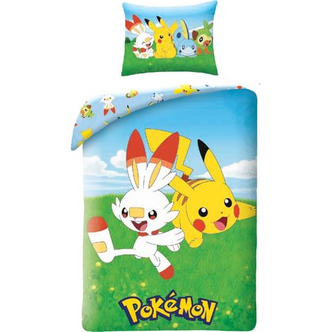 Ropa de cama de algodón 140x200 Pokémon Pikachu