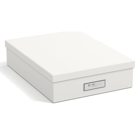 Boîte de Rangement Format A4 Panneau de Fibre Blanc 35 x 26 x 8,5 cm (1/5)