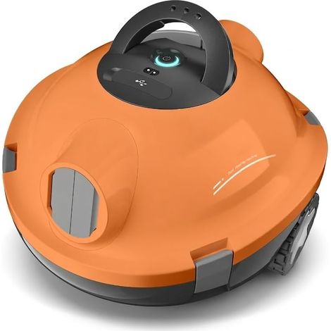 Robot Piscine, Aspirateur Automatique Piscine Hors Sol, 120 Minutes d‘autonomie, Auto-stationnement – Robot Nettoyeur de Piscine sans Fil pour piscines Jusqu’à 100㎡(Orange)