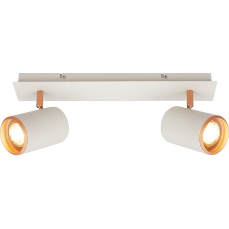Plafonnier orientable, douille GU10, max. 9 W, plafonnier, spot de plafond, luminaire plafonnier, lustre salon, lumière plafond, lustre chambre, lampe plafond, 40 cm, gris clair-coffee (1/5)