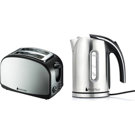Set petit déj - Bouilloire 2200W 1.7L finition inox + Grille-pain 2 fentes inox 900W