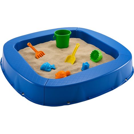 BURI Premium Sandkasten aus Kunststoff in verschiedenen Farben 150 x 150 x 20 cm - blau