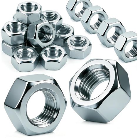 Ecrou 100 Pcs Hexagonal M4 Acier Galvanisé Écrou M4 pour Boulons et Écrous Éléments d'Accouplement Réglage et Fixation Intérieur et Extérieur (1/5)