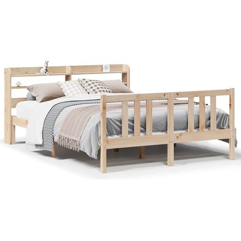 Maison Exclusive - Estructura de cama con cabecero madera maciza (1/5)