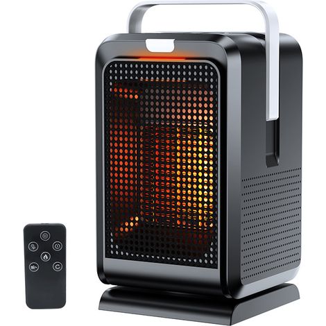 Chauffage D'appoint Rechargeable - Télécommande Incluse - Pour Bureau Chambre Salon - 16x16x27 5 Cm - 1340 G (1/5)