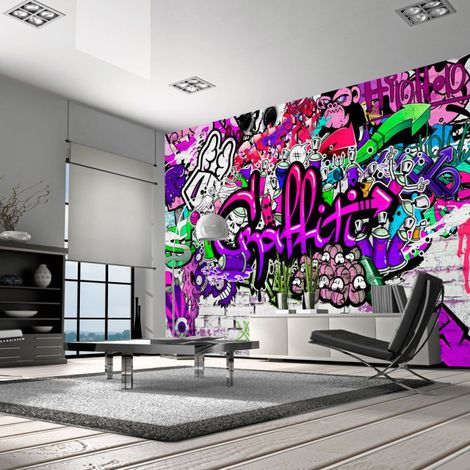 Papier Peint "Purple Graffiti" 210 x 300 cm (1/2)