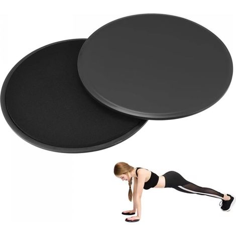 Disque Glisseur - 2 Pièces - PP Et EVA - Double Face - Yoga Pilates Fitness Maison - 18 Cm Noir