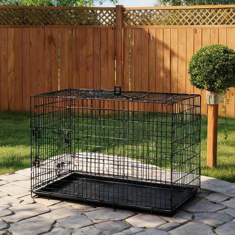 Cage pliable pour chien moyen 121 x 77 x 82 cm en acier (1/5)