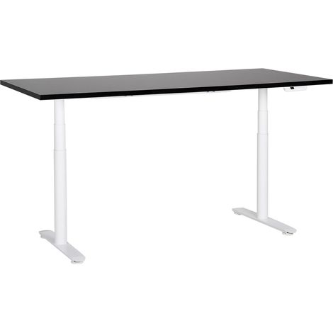 Schreibtisch elektrisch höhenverstellbar DESTINAS Schwarz / Weiß 180 cm 80 cm