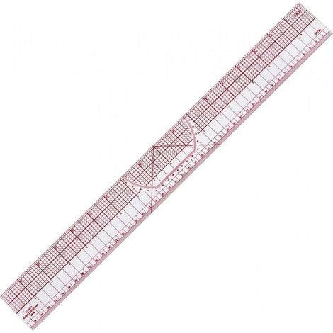 1 Regla de sastre, flexible y transparente, de 45 cm, graduada en unidades métricas e imperiales, para costura y patronaje. (1/5)