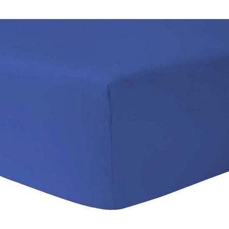 Spannbettlaken 90 x 190 cm - Ozeanblau, 100 % Baumwolle, 57 Fäden/cm - (1/2)