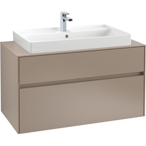 Meuble vasque COLLARO 1000 x 548 x 500 mm avec éclairage, finition chêne pierre