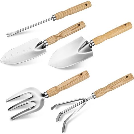 bêche de jardin, 5 outils de plantation intercalaire, combinaison charnue, outils de jardin d'extérieur en acier inoxydable, pelle