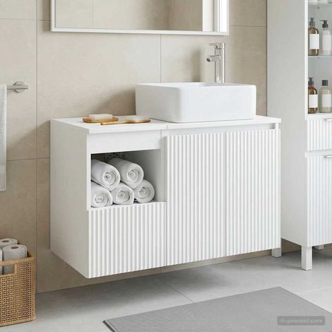 vidaXL Bathroom Furniture Set 2 pcs High Gloss White Engineered Wood (1/5)