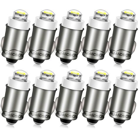 BA7S 12V White Dashboard LED Bulbs Instrument Light Interior Lighting Dashboard Indicator Panel Light for Dashboard Non-Polarized (Pack of 10) (1/5)