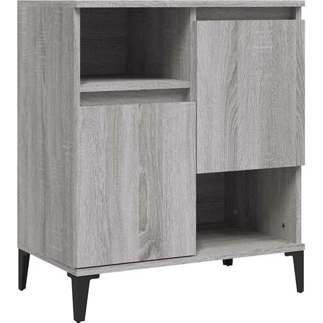 Buffet Meuble de Rangement 4 Compartiments Bois d'Ingénierie Gris Sonoma 60 x 35 x 70 cm (1/5)