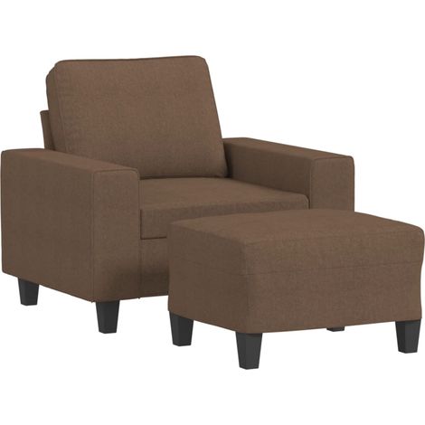 Maison Exclusive - Poltrona con Poggiapiedi Marrone 60 cm in Tessuto