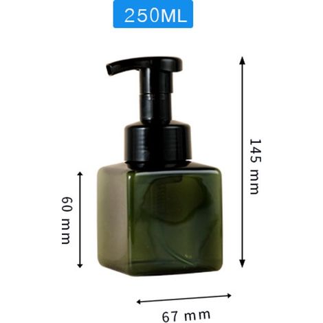 Pumpflaschen – Shampoo-Spender – 2 Stück – Seifenspender – 250 ml – Nachfüllbar – PET – Transparent Grün – für Spülung, Duschgel und Lotion – Grün (1/4)