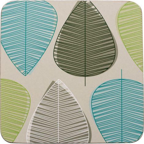 Premier Housewares Green Leaf Coasters - Set of 4 (1/2)
