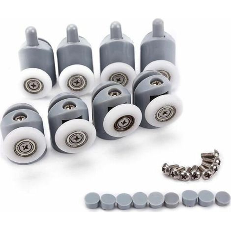 23Mm Rouleau Roulette Pour Porte De Douche Coulissante Galet Ajustables Roue Porte Douche Salle De Bain 8Pcs (1/5)