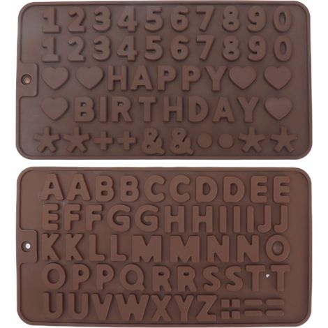 6 Moules en Silicone Réutilisables pour Chiffres et Lettres, Idéaux pour Décorations de Gâteaux d'Anniversaire et Fêtes (1/5)