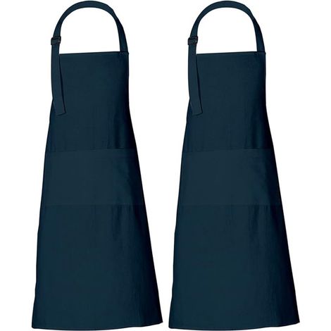 Set di 2 grembiuli da chef per uomo e donna, 8968 cm, grembiule semplice con 3 tasche. (1/5)