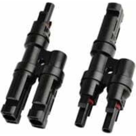 Connecteurs de Branchement MC4 pour Panneaux Solaires - Raccord en T / Y pour Distribution de Câbles,